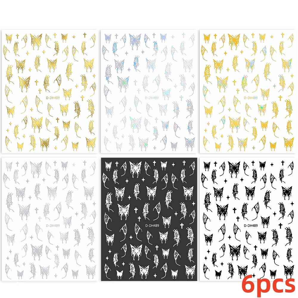 Fluturi Holo Y2K MAFANAILS - 12 Autoadezive