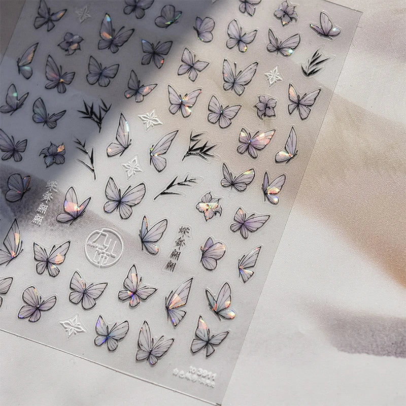 Designs 5D Relief Schmetterling Nagelsticker - 1 St 3D