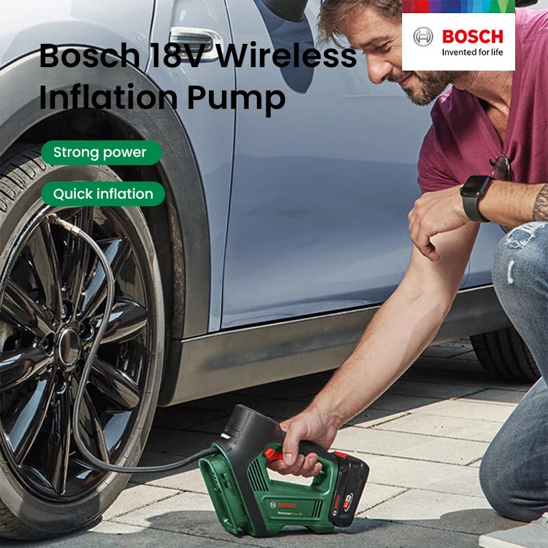 Bosch 18V Universal Air Pump Cordless Electric Air Compressor for Car Motorcycle Bicycle Tire Inflator with Air Pressure Display