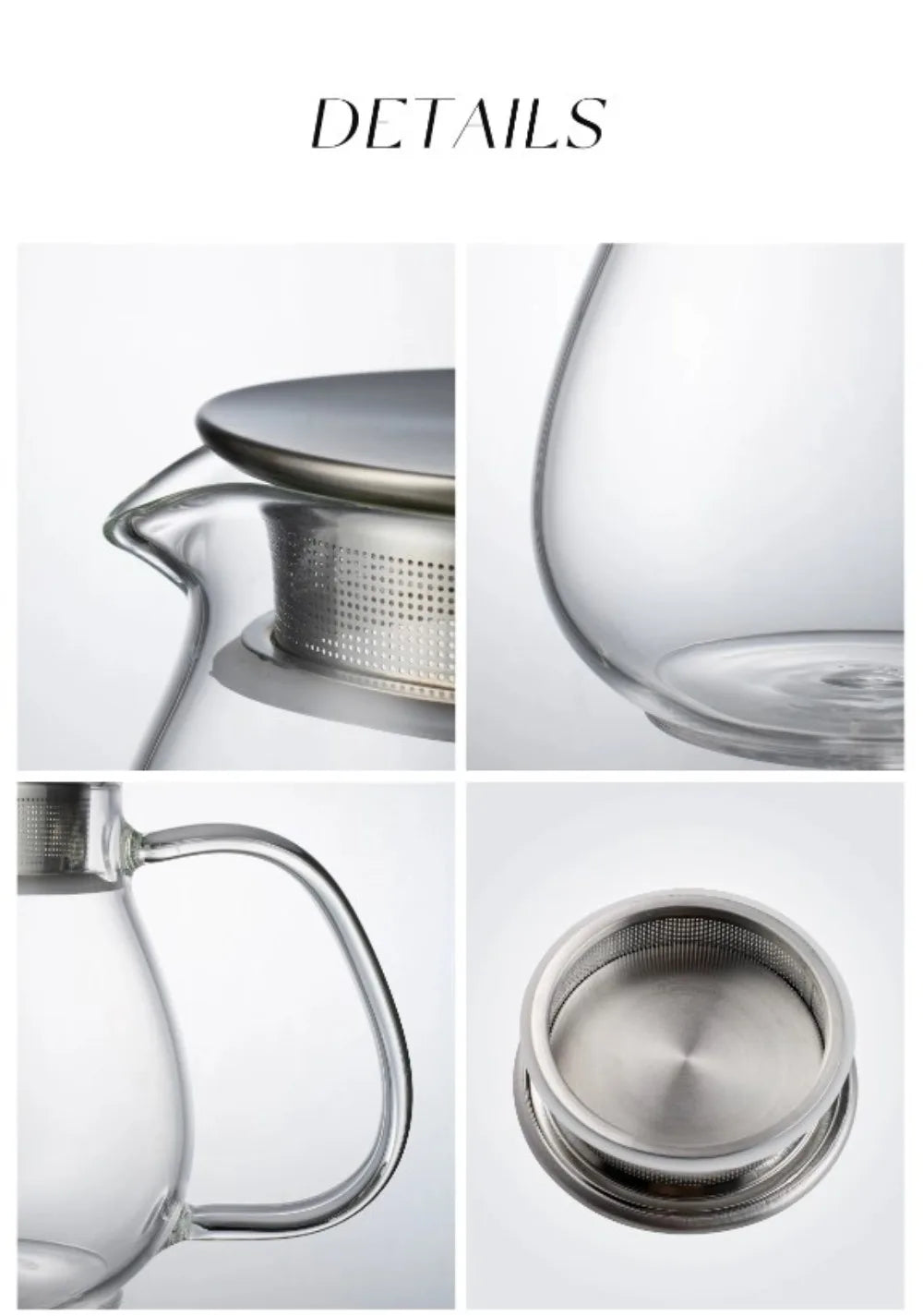 Aihogard Glas Kaffeekanne Hitzebeständig - 450ml Filter