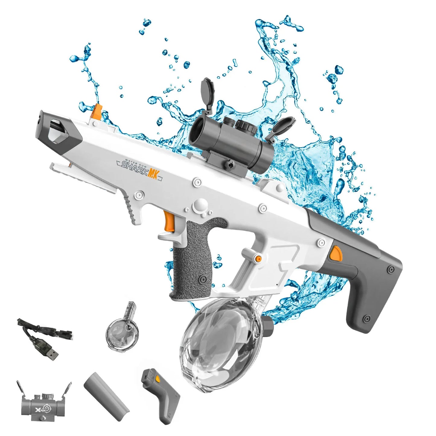 Wasserpistole 2025: Betuyoo Family Electric Water Gun 450ml 8-10m Range - 30Min Spray Fast Reload USB Charging Outdoor Summer Activity Collection