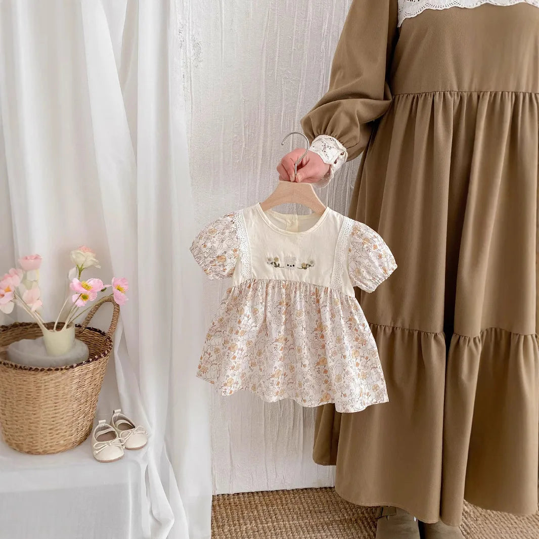 NELNKAGHY Kleid Spitze Baumwolle - Floral Prinzessin Gr 80