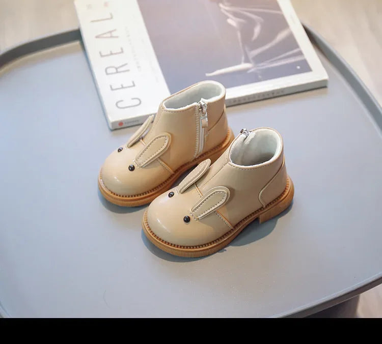 Baby Kinder Kurze Stiefel 2025 - Mädchen Cartoon Süß Leder - Herbst Winter Mode Stiefel Kleinkind Weiche Sohle