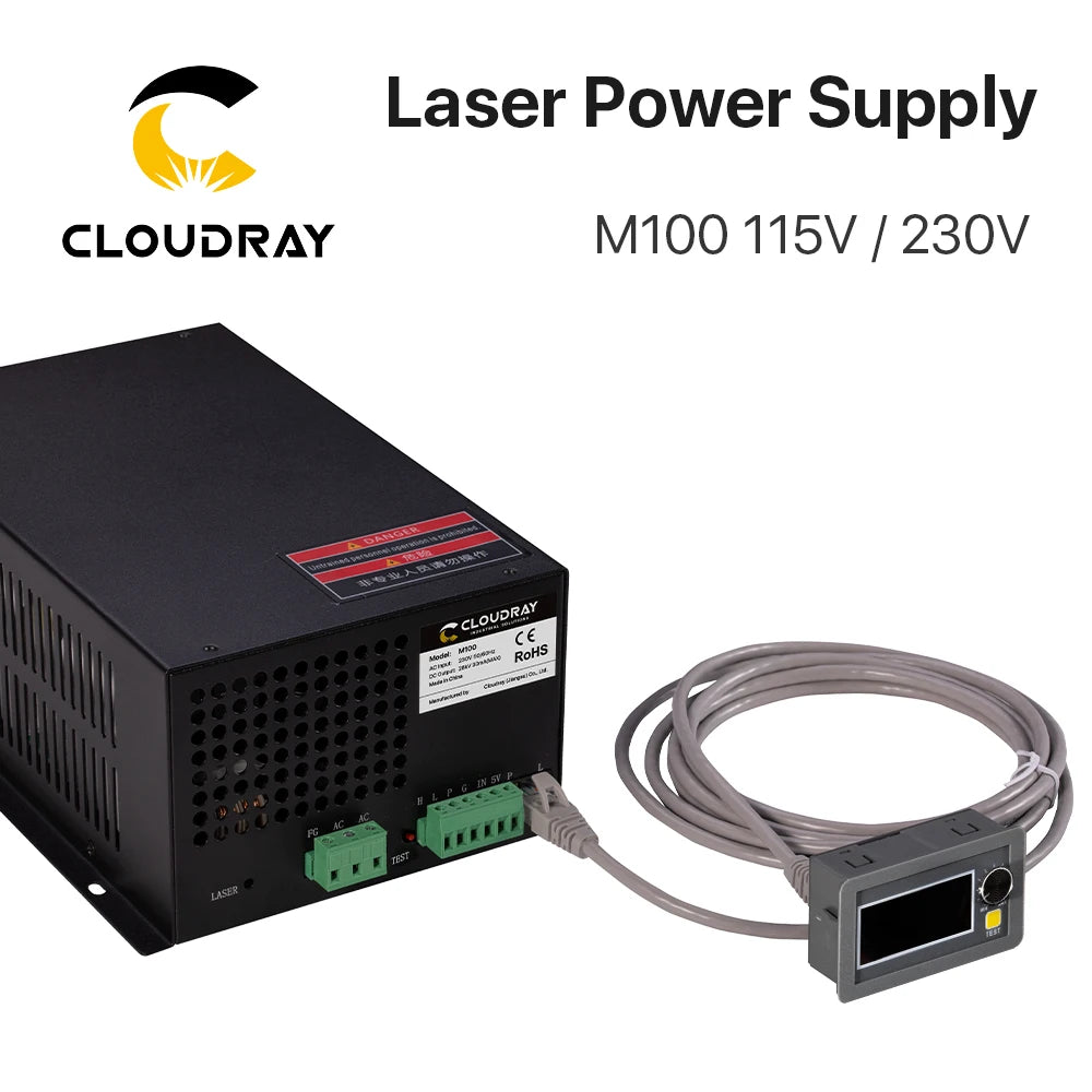 Sursă de alimentare laser CO2 Cloudray 80-100W pentru mașina de gravat și tăiat cu laser CO2 M100W