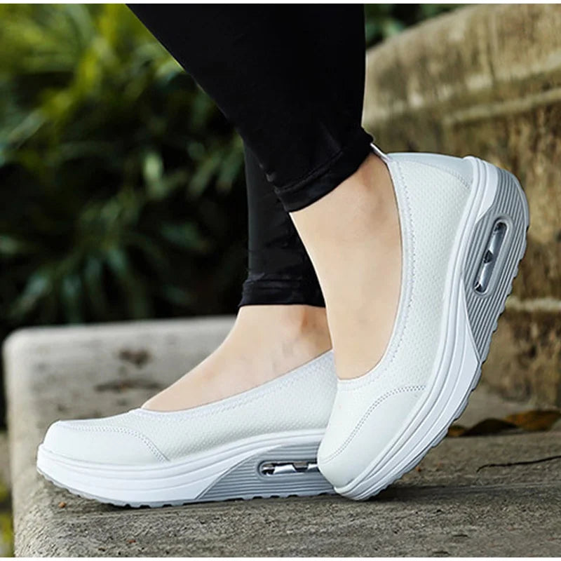 QRLQHY HFD8224 Pantofi sport confortabili - Material plat din cânepă 1 cm