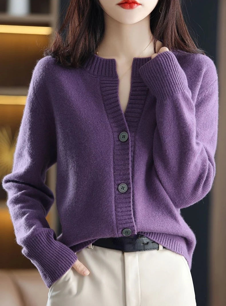 RankSweet Cardigan Winterschnitt Korean Style - Kuscheliger Strickpullover, Größe M, Gewicht 120–220 g/m²