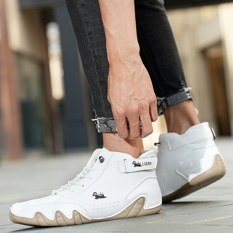 Sneakers for Men Fashion Outdoor Walking Loafers Shoes Comfortable Ankle Boots Luxury Man Shoes 2023 New In Casual Leather Shoes
