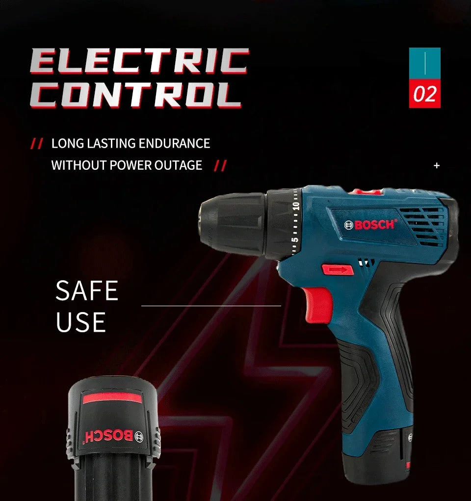 Bosch Professional Elektrobohrer GSR120-LI Akku Elektro Hand Bohrer Multi-Funktion Heim DIY Schraubendreher Elektrowerkzeuge