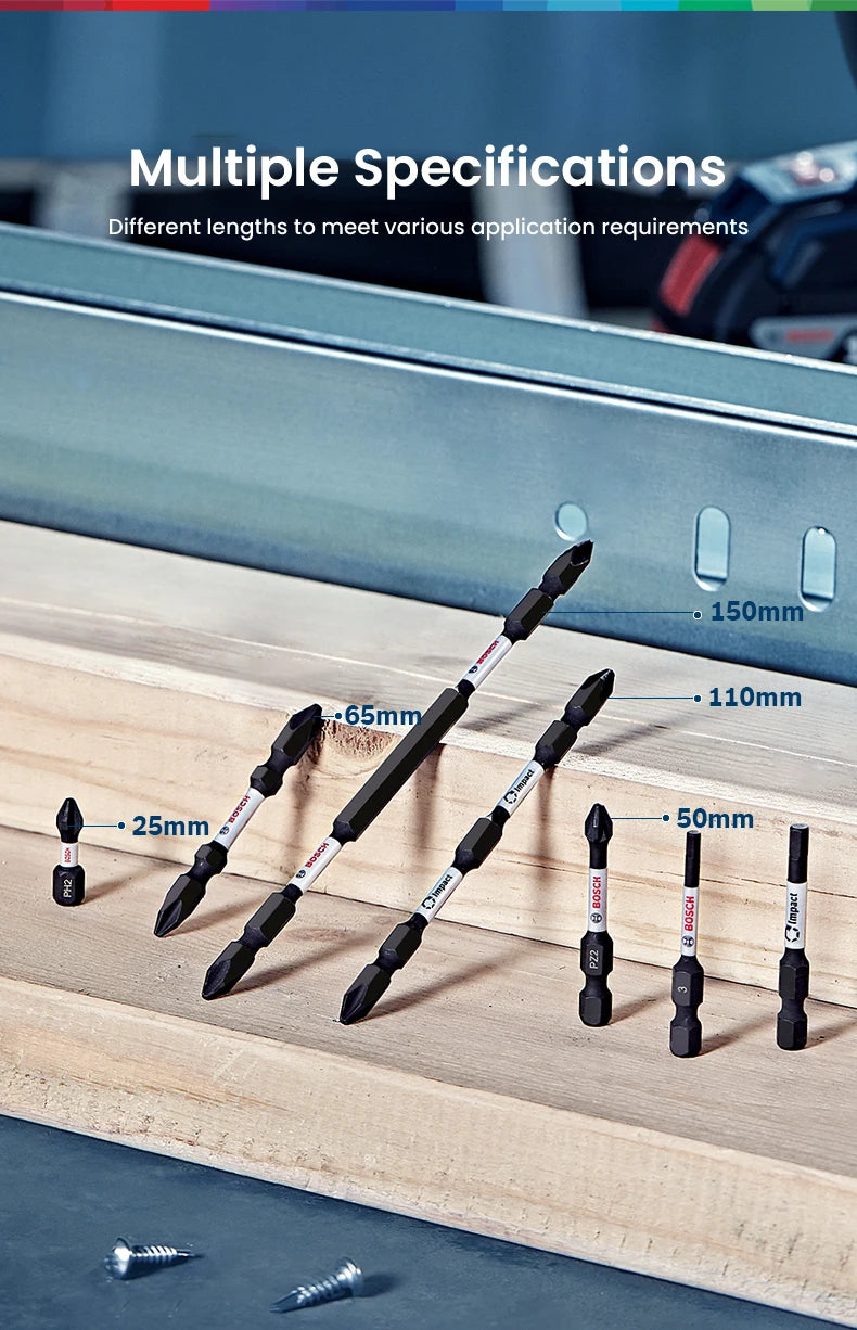 Bosch Resistant Impact Bits for Screwdriver Drill Accessories S2 Steel Metal Drills Bit Set for Bosch GDR/GDX Series Power Tools