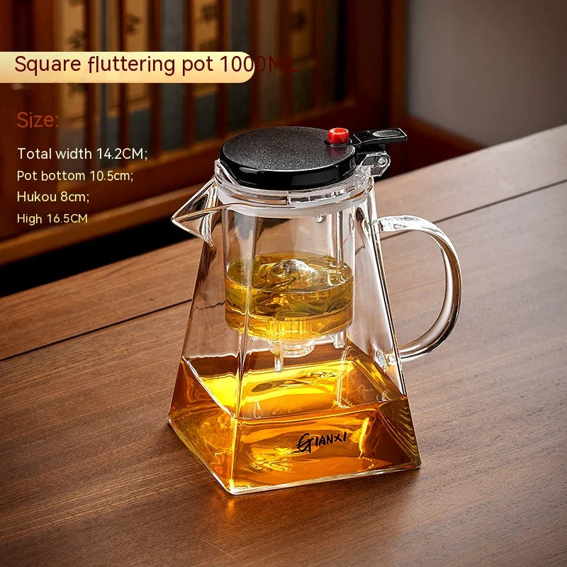 GIANXI Glass Teapot And Pot Household Tea Set Teapot Heat-resistant Tea Water Separation Filter Flower Teapot Glass Teapot