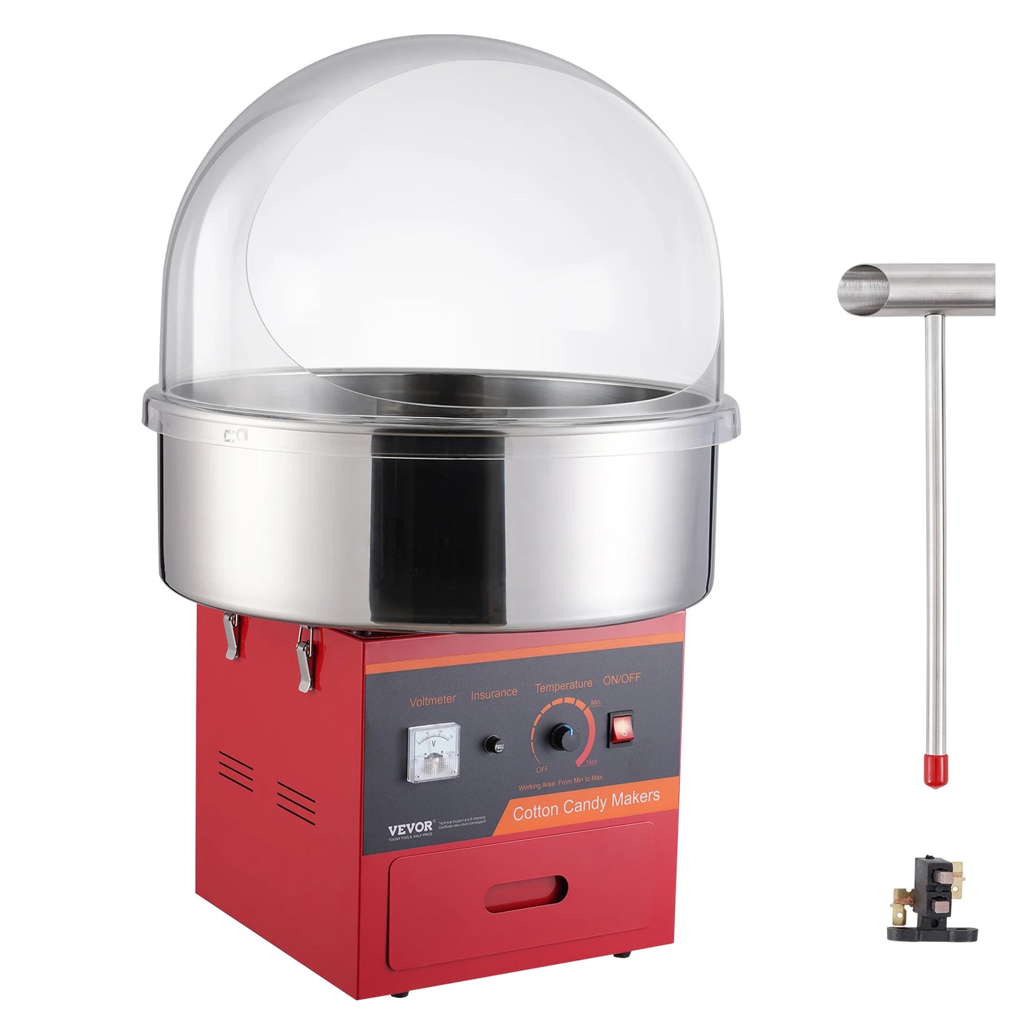 Zuckerwatte-Maschine 2025 - VEVOR 1000W Elektrisch Commercial - Edelstahl Schüssel Zuckerlöffel Party-Gerät