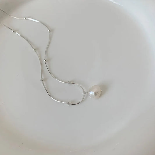 Pandantiv PANJBJ WUU3172 cu perle neregulate - Argint 925 40 cm