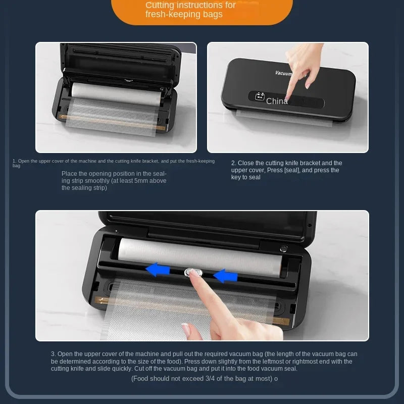 Einfache Bedienung Vakuum Versiegelungsmaschine Mit Beutel Aufbewahrung Luft Versiegelung Maschine Lebensmittel Versiegelung Lebensmittel Konservierung System Mit Vakuum Beuteln