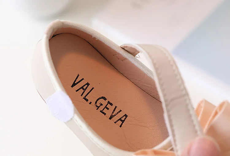 Mädchen Leder Schuhe 2025 - Süße Prinzessin Schleife Einzelschuhe - Frühling Herbst Casual Flats Weiche Sohle