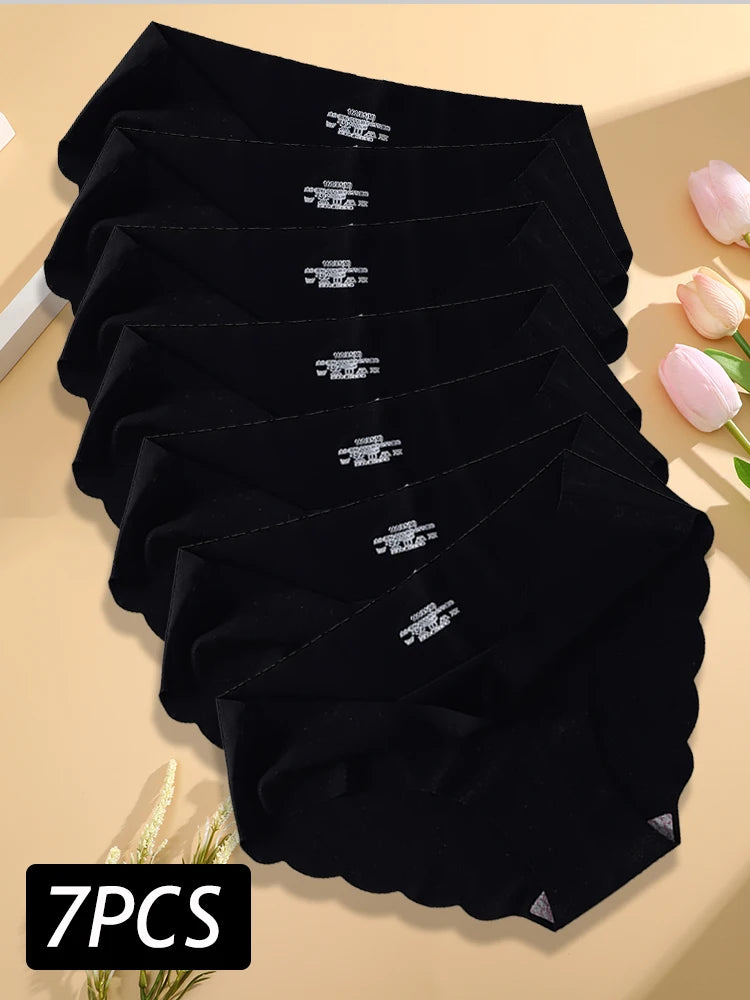 Damen Unterwäsche Set 2025 - 7PCS/Set Seamless Silk Briefs elegant Panties Comfortable
