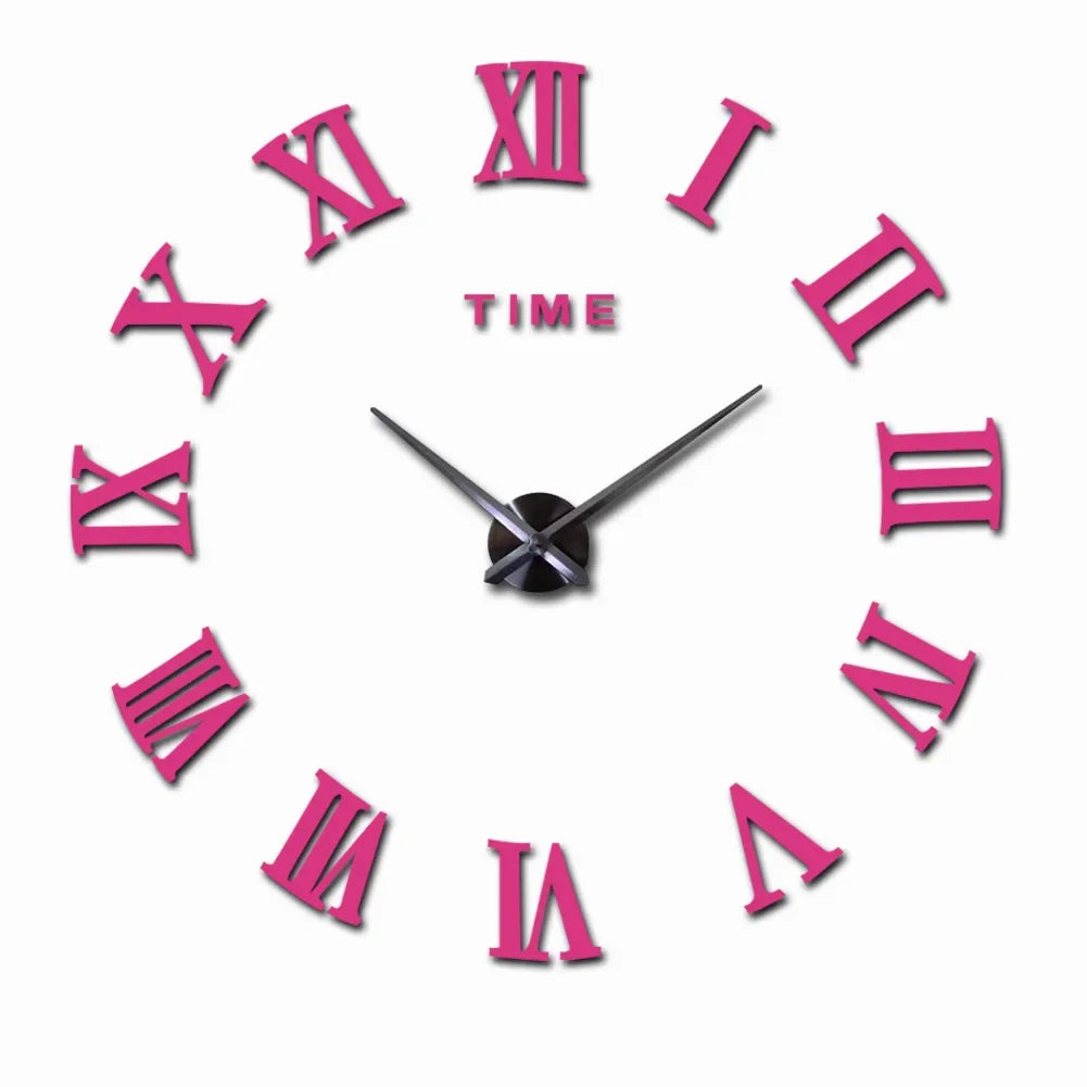 DIY Simple Modern Design Digital Clock Silent Wall Clock Office Living Room Home Wall Decoration Punch-Free Wall Sticker Clock