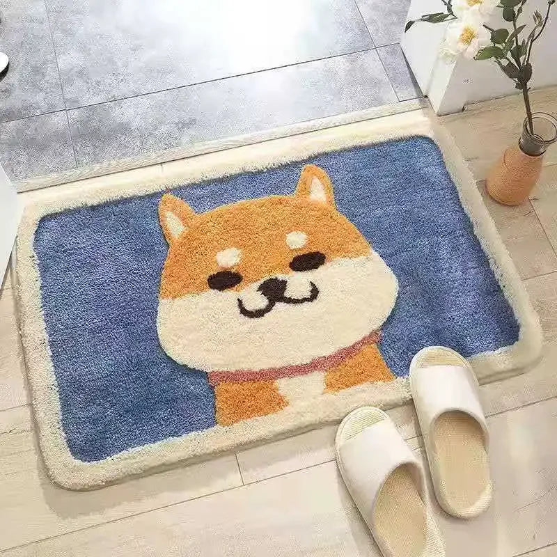 Bath Mats Cartoon Non-slip Absorbent Bathtub Embossed Kawaii Rug Shower Room Chenille Anti-slip Floor Mat Doormat Thickening New