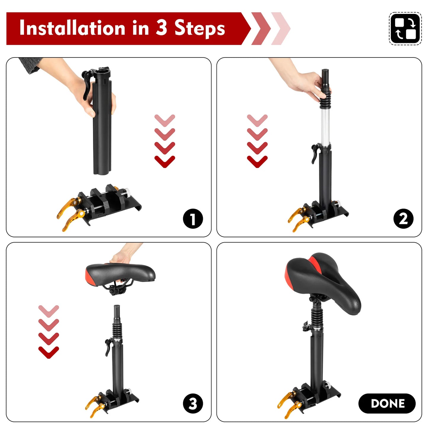 For Xiaomi M365 and Xiaomi M365 Pro Electric Scooter Comfort Seat Saddle Adjustable Scooter Seat