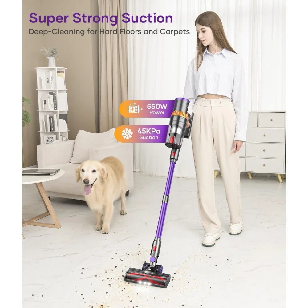 Staubsauger 2025: 550W Cordless 45Kpa Stick - Smart Display 65Mins Collection
