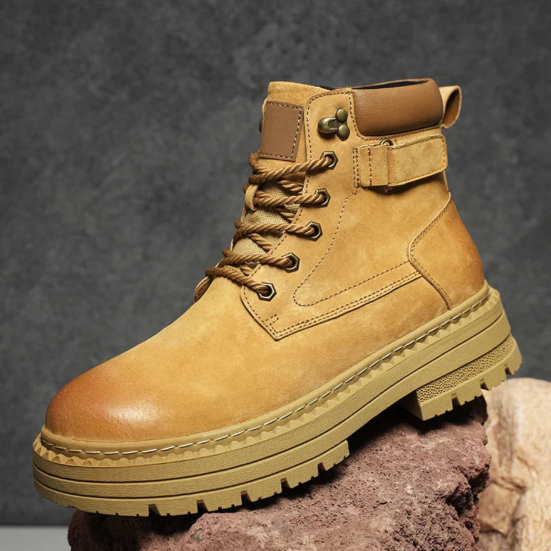 YeinshaarsCN Suede Leder High-Top - Größe Knöchel Rutschfeste Sohle