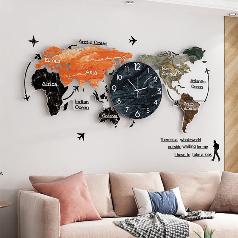 Ceas de perete acrilic unic, nou, fierbinte, 3D, DIY, ceas mare de perete suspendat cu autocolante, decorațiuni interioare