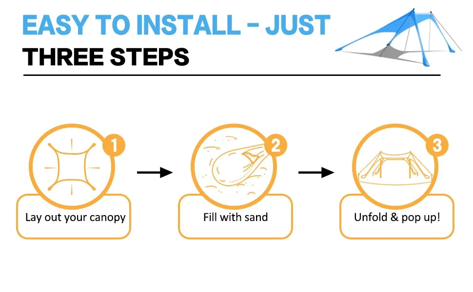 Portable Canopy Beach Tent Pop-up Sunshade UV Resistant Camping Bed Tent Windproof and Sunscreen Sun Shelter Canopy Garden House