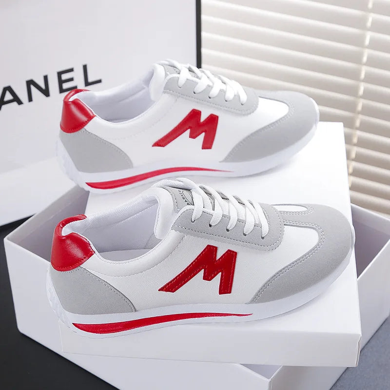 Zapatos Mujer 2024 Women's Round Head Sports Shoes Breathable Cross Lace-up Casual Sports Small White Shoes Tennis Sneakers
