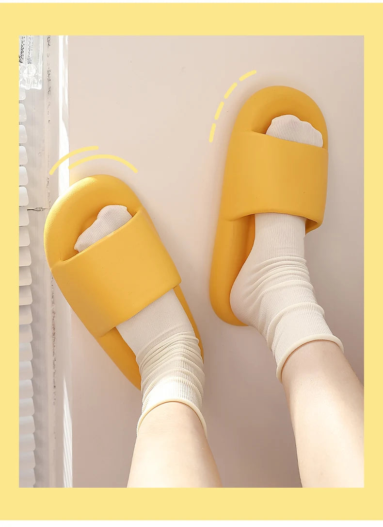 New Soft EVA Slippers Couples Home Slipper Outdoor Beach Summer Sandals Bath Men Flip Flops Non-Slip Women Thick Sole Shoes