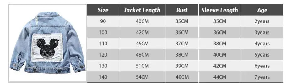 Mickey Minnie Q001 Jeansjacke lässig - Denim, Gr.1-12