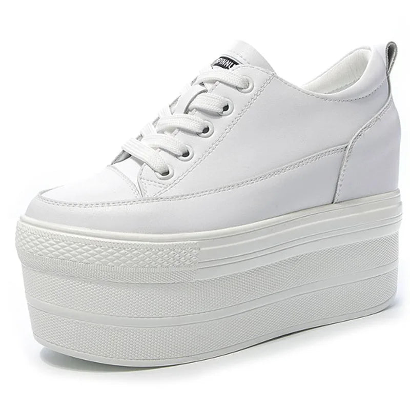 White Luxury Designer Sneakers On Platform Sports Shoes For Women  New Fashion Thick Bottom Wedding Shoes High Heel