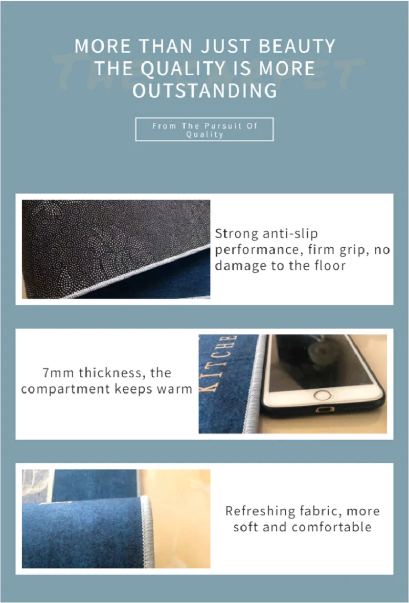 Kitchen Mat Cartoon Animals Long Strip Non-Slip Entrance Doormat Fashion Simple Bedroom Home Floor Absorbent Bath Carpet Rug