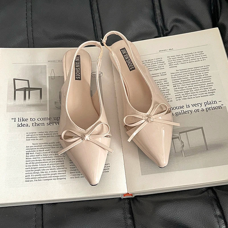 Sandale de vară pentru femei, cu nod fluture, cu platforma, puțin adânci, alunecare pe Slingbacks, pantofi sport casual, stil stradă, stil plat