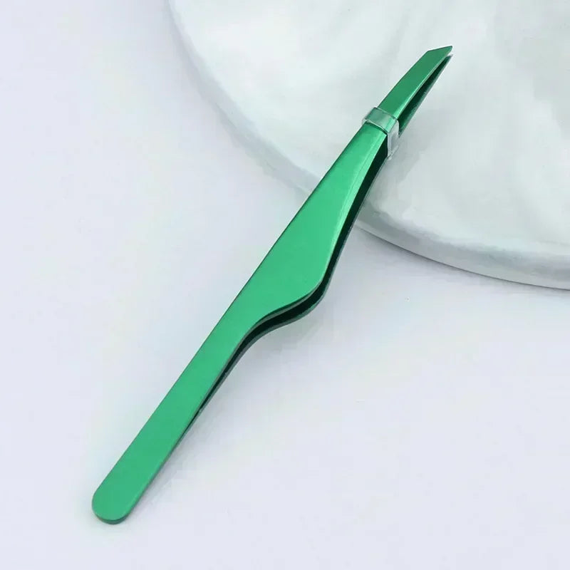 Hair Removal Tweezers Stainless Steel Eyebrow Tweezers Slant Tip Point Tip Flat Tip Rose Gold Silver Black Cosmetic Makeup Tools
