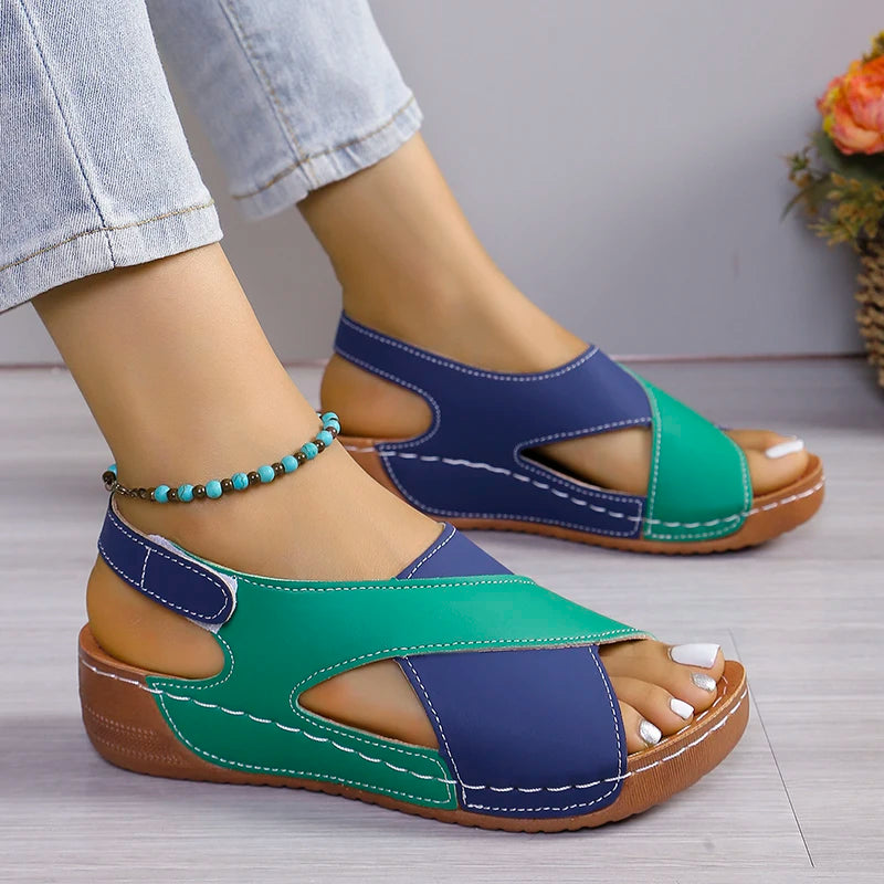 Women Platform Sandals Summer 2024 New Mix Color Sandals Luxury Designer Shoes for Women Casual Beach Sandals Sandalias De Mujer