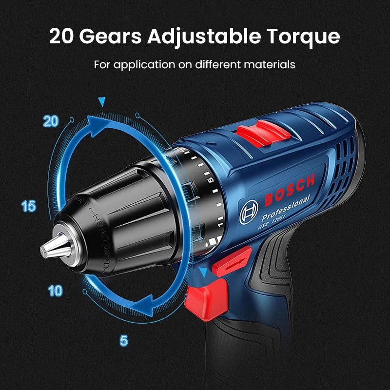 Bosch 12V 18V LI Battery Wireless Electric Drill Screwdriver GSR180 GSR12-30 GSR185 GSR120 GSB183 HSS Twists Bit And One Battery