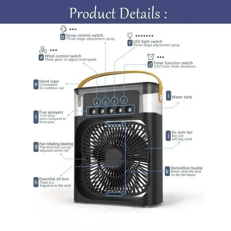 Kualool Fünfloch-Befeuchter-Lüfter - 5V2A 10W Kompakt