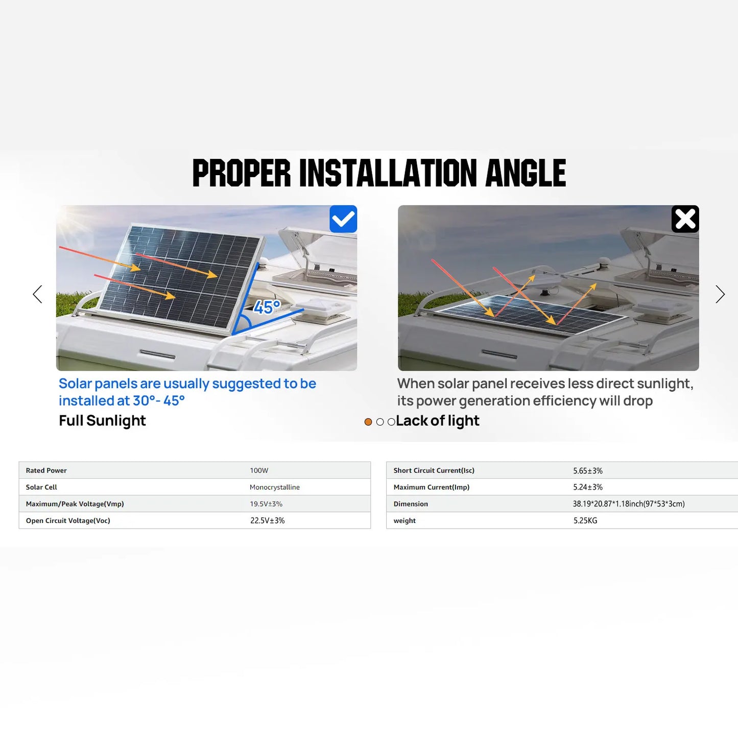 Panou solar 100W 200W 300W 400W 18V Panou fotovoltaic din sticlă rigidă Celulă solară monocristalină pentru încărcător de baterie 12V/24V