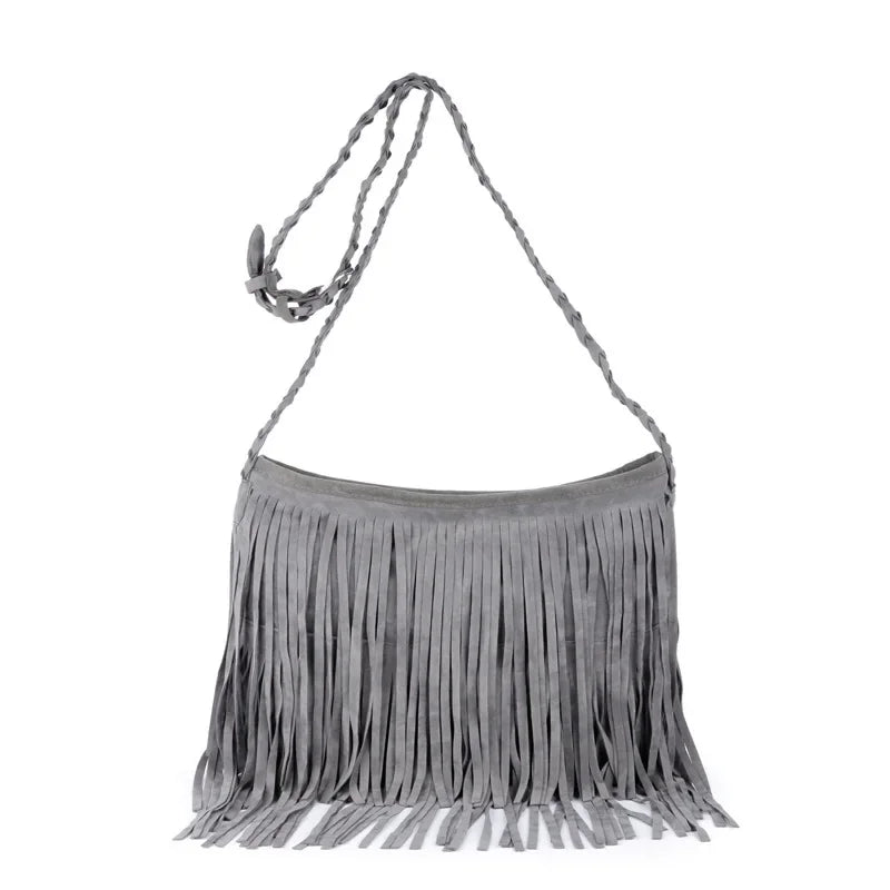 Luxus Crossbody Quasten - Einfarbig Handyfach 25x15cm