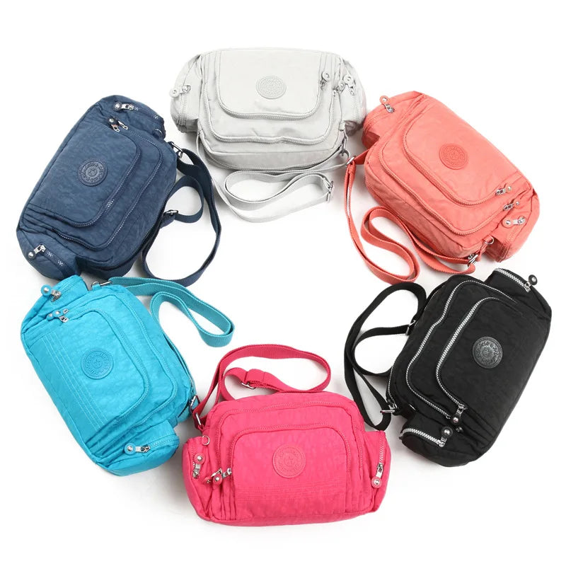Waterproof Crossbody Bag for Women - Stylish Multi-Pocket Casual Shoulder Bag for Travel - Lightweight Canvas Messenger Bag