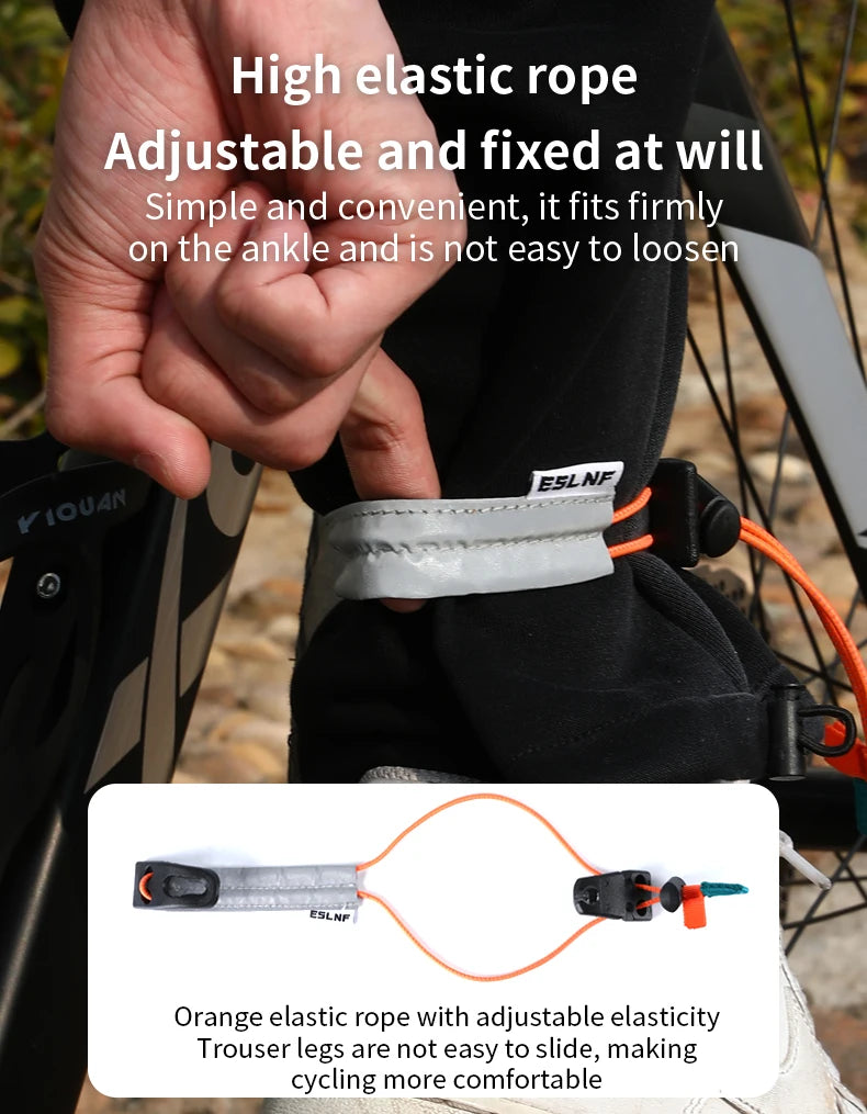 ESLNF Cycling Ankle Leg Straps Pant Bands Safety Reflective Outdoor Bicycle Ankle Leg Bind Bandage Trousers Bike Equipment