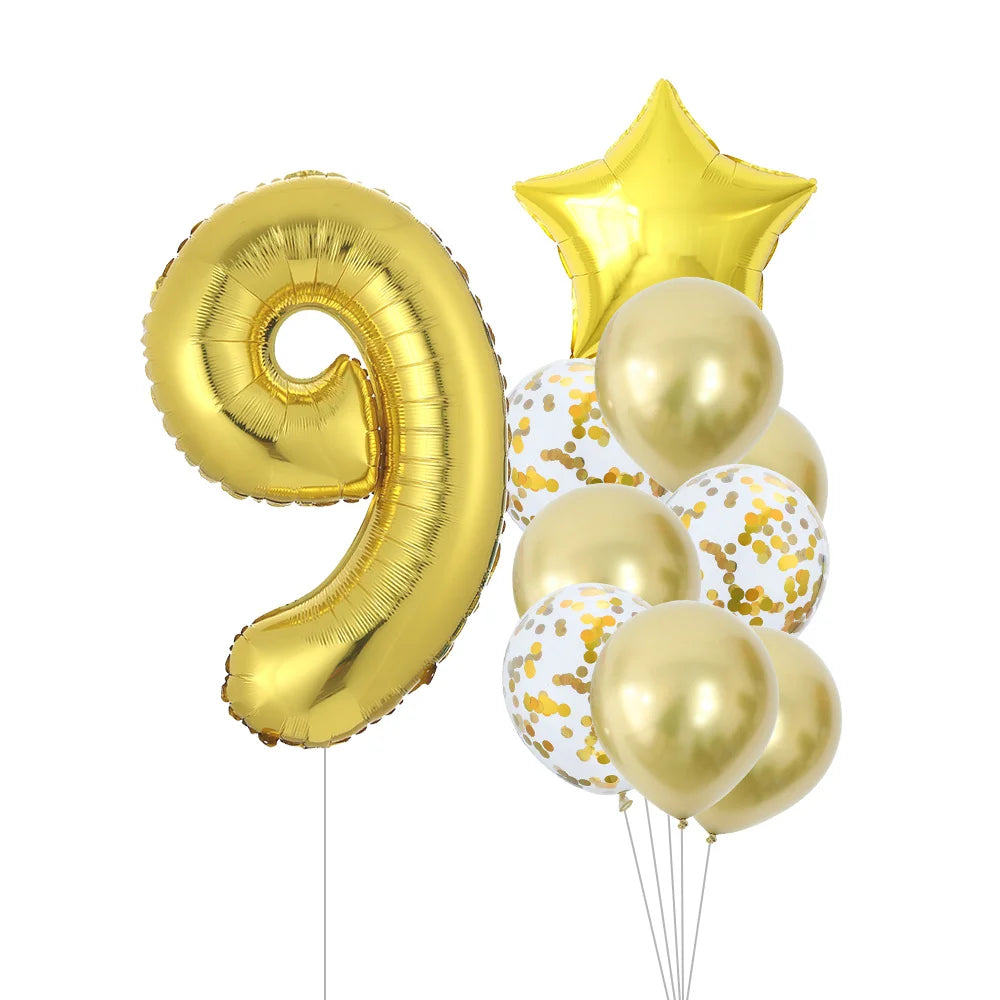 GIHOO 21118 Zahlenballons Roségold - 10 Stück 40 cm Latex