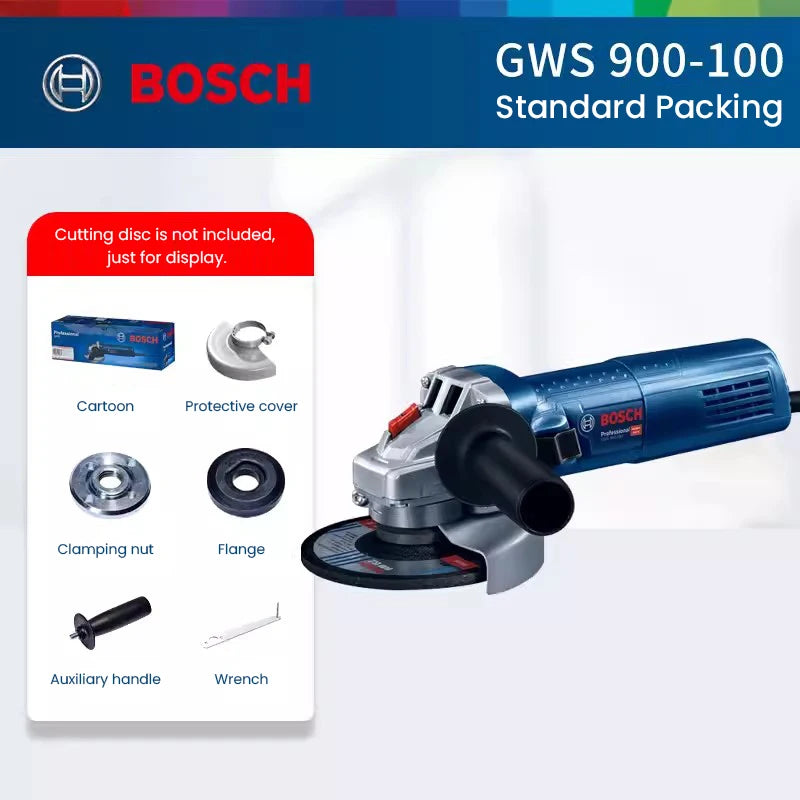 Bosch Professional Angle Grinder GWS 900-125 /100 Electric Grinder 900W Motor 125mm Slice Grinding Cutting Polishing Rotary Tool