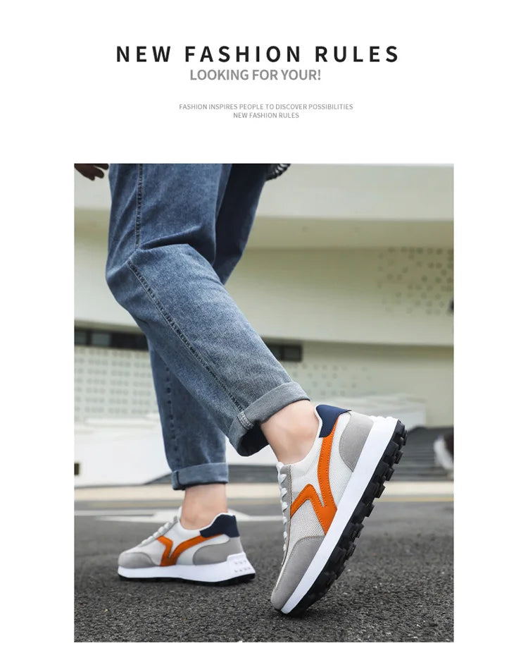 New Women's Sneakers Fashion Breathable Unisex Casual Shoes Lightweight Lace-Up Running Shoes Outdoor Platform Tennis Shoes Male