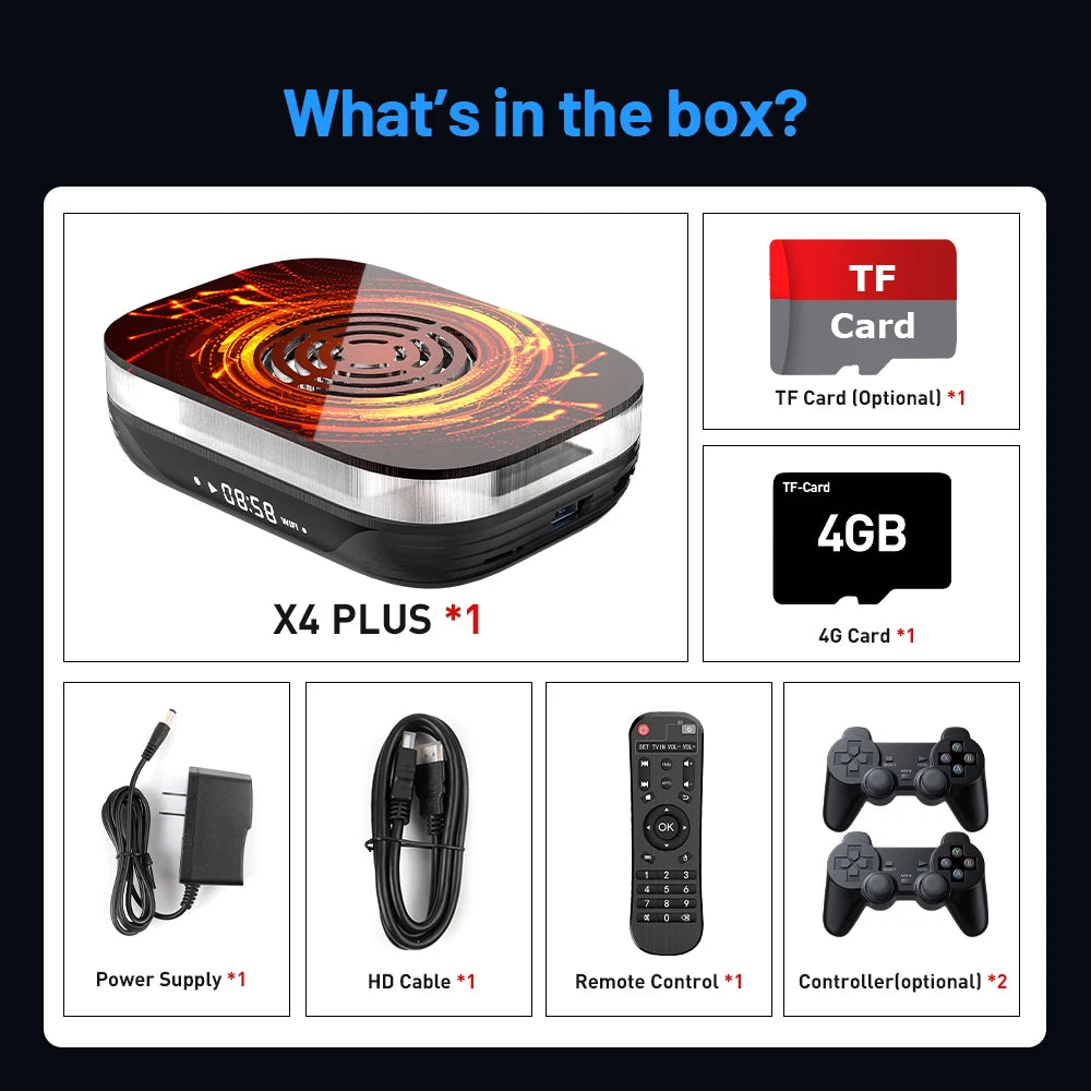 KINHANK X4 Plus Retro-Konsole - 90k+ Spiele, S905X4