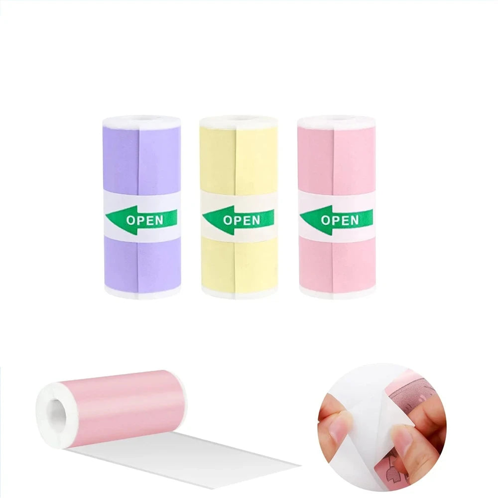 Thermopapier 2025: 3 Rolls of Mini Printer Paper Thermal Paper Printable Stickers for Pocket Thermal Printers Collection