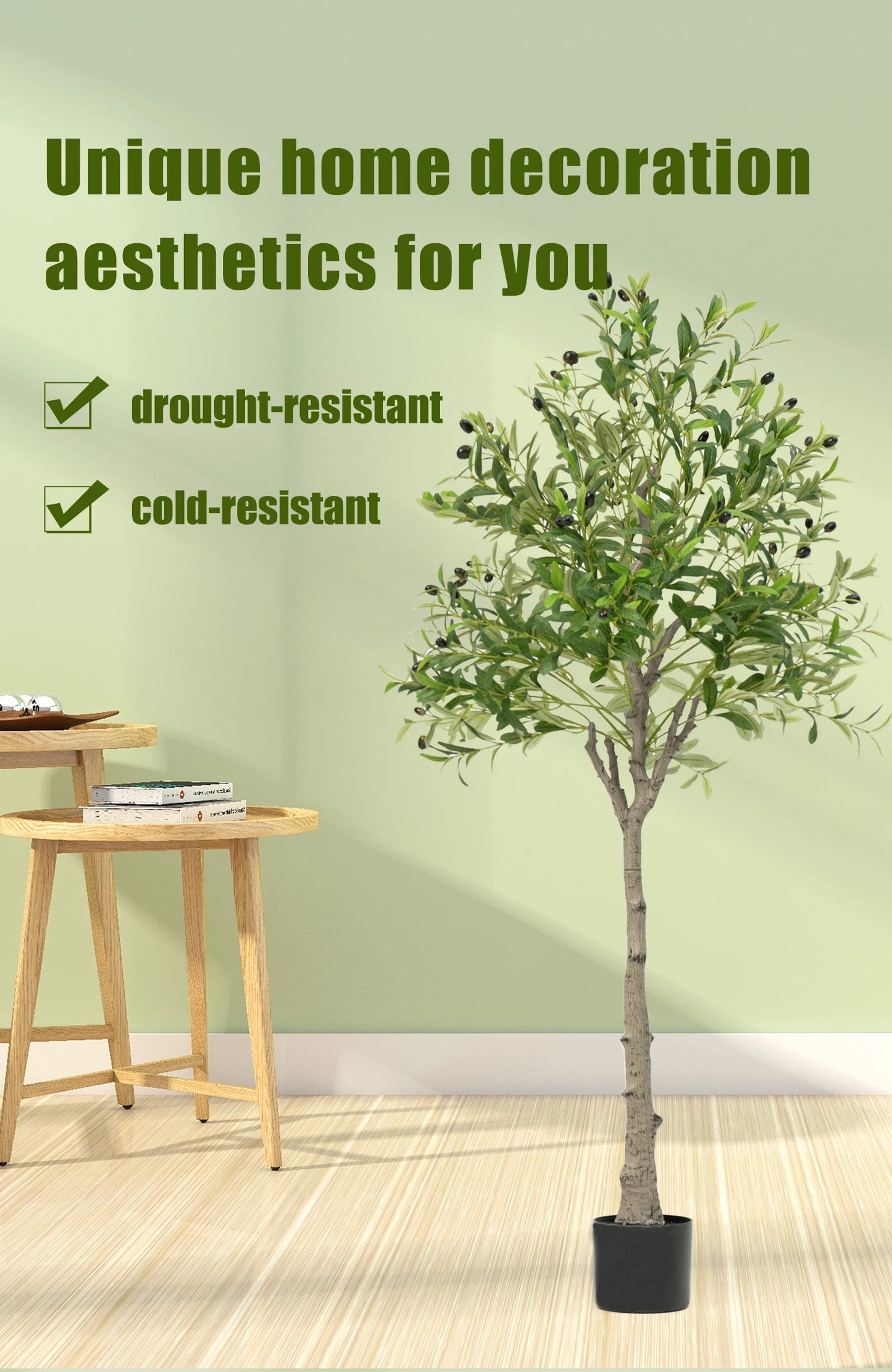 Măslin artificial 4/5/6 FT - Plantă artificială cu fructe, decorațiuni de Halloween, Crăciun, cameră de ghiveci, decorare