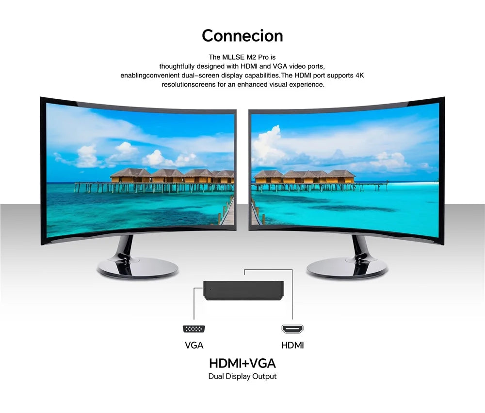 Mini PC compact MLLSE M2 Air - 128 GB ROM, N4000, 6 GB RAM