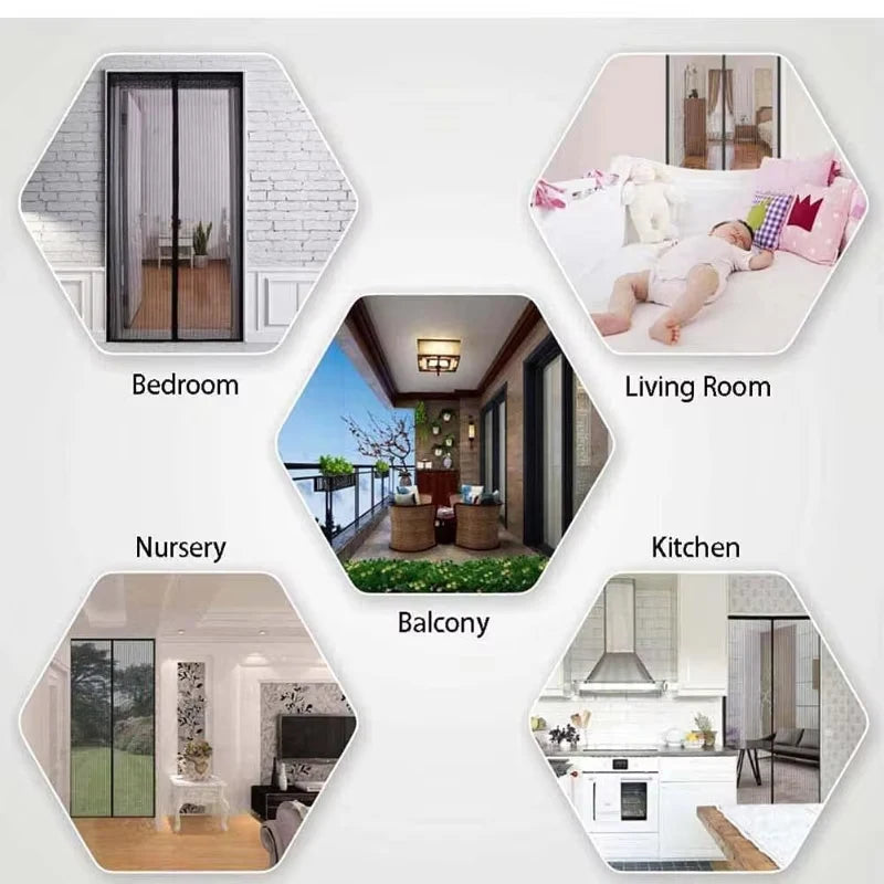 Sommer Anti Moskito Insekt Fliege Käfer Vorhänge Magnetisch Netz Automatisch Schließend Tür Bildschirm Küche Vorhang Drop Shipping