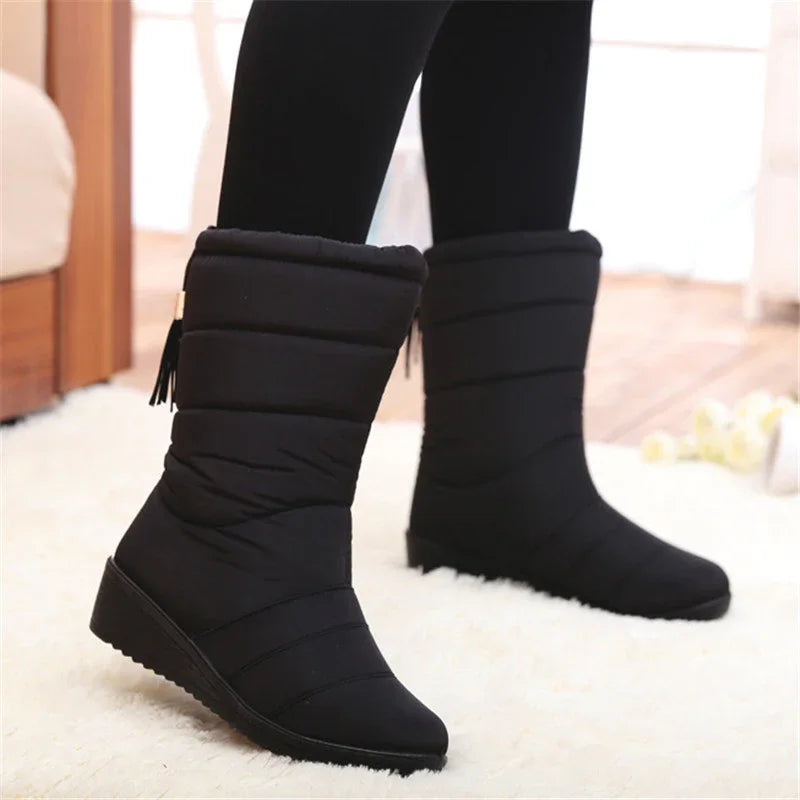 Waterproof Women Boots Winter Shoes Platform Wedge Snow Boots Comfort Thick Plush Warm Ankle Boots Female Mujer Sneakers Women