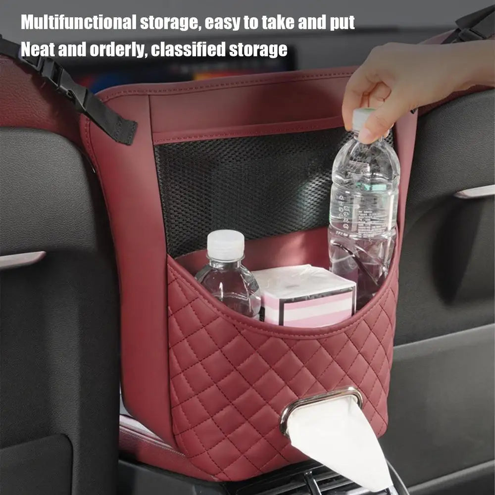 Organizator de depozitare pentru scaun auto, cu buzunare multiple, pentru scaunul din față, portabil, hung PU din piele, pentru mașini, camioane, SUV-uri